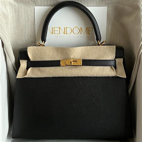 hermes black epsom sellier kelly 25cm gold hardware|hermes kelly 25cm bag.